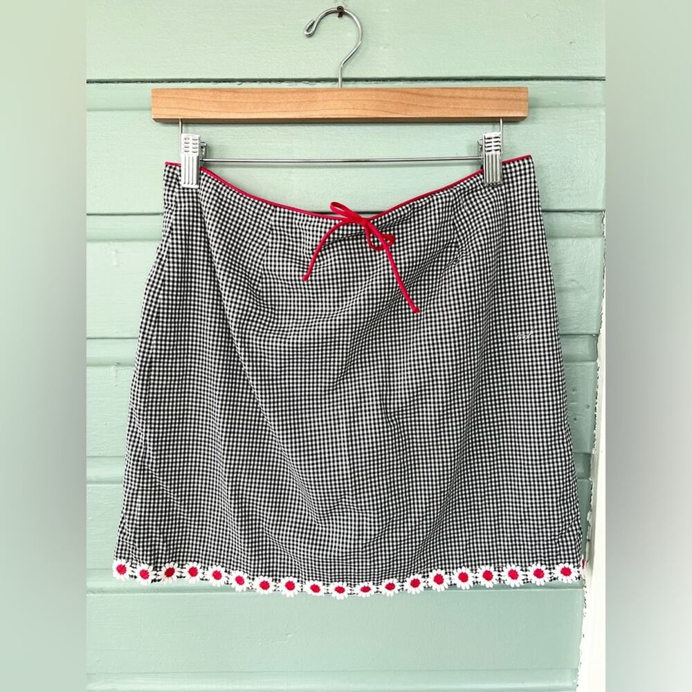 Vintage y2k gingham mini skirt dairy chain hem preppy girly soft girl summer 6
